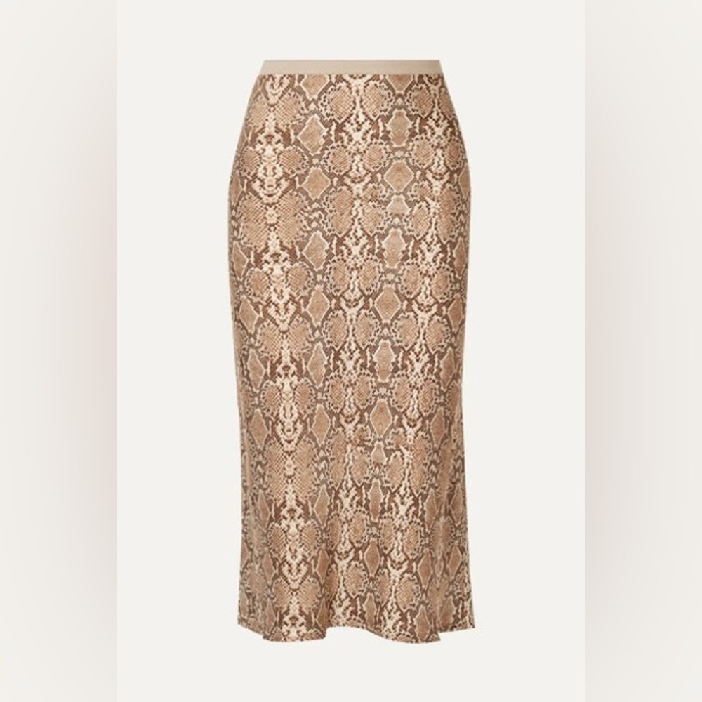 Anine Bing 100% Silk Snake Midi Skirt